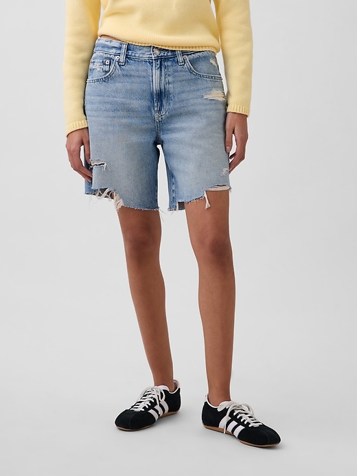 Image number 2 showing, Mid Rise Loose Bermuda Shorts