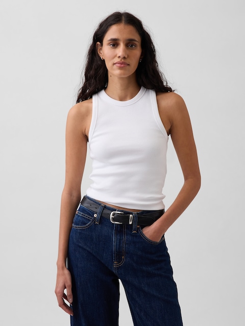 Heavyweight Rib Halter Tank Top