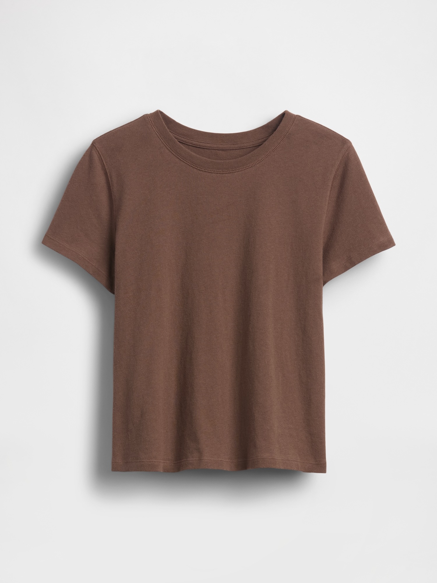 Женская футболка Gap 100% Cotton Authentic Shrunken, цвет: Янтарный коричневый — фото 5