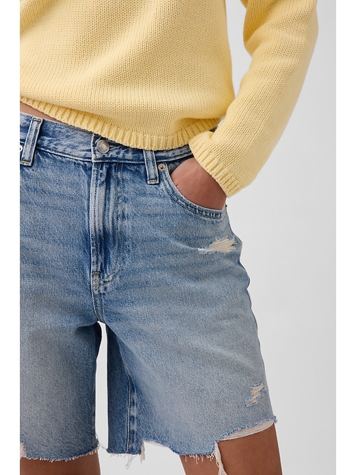 Image number 6 showing, Mid Rise Loose Bermuda Shorts