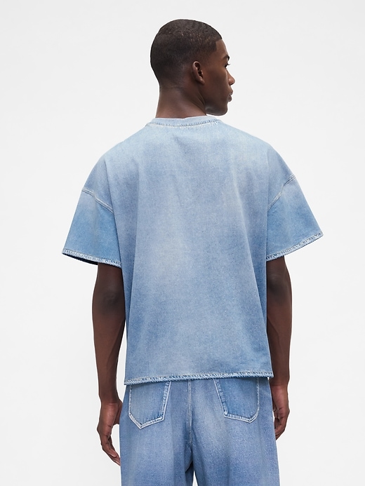 Image number 5 showing, Gap × BÉIS Adult Knit Denim Pocket T-Shirt