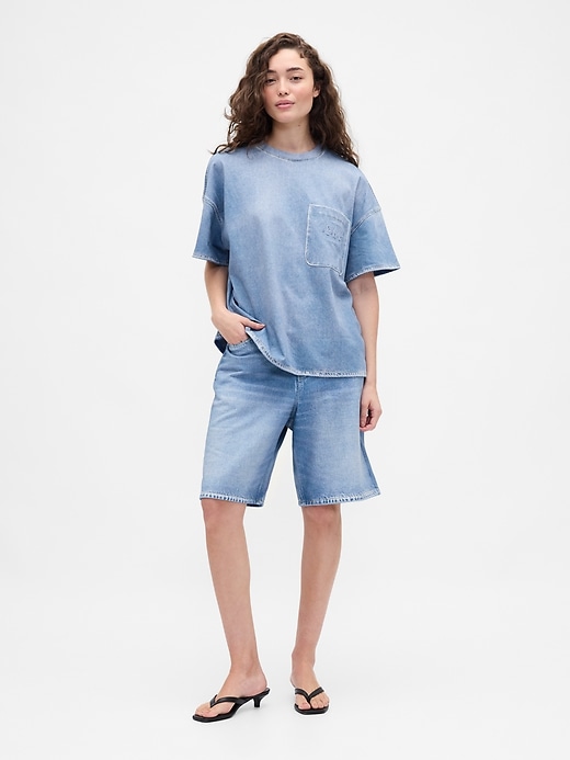 Image number 2 showing, Gap × BÉIS Adult Knit Denim Pocket T-Shirt