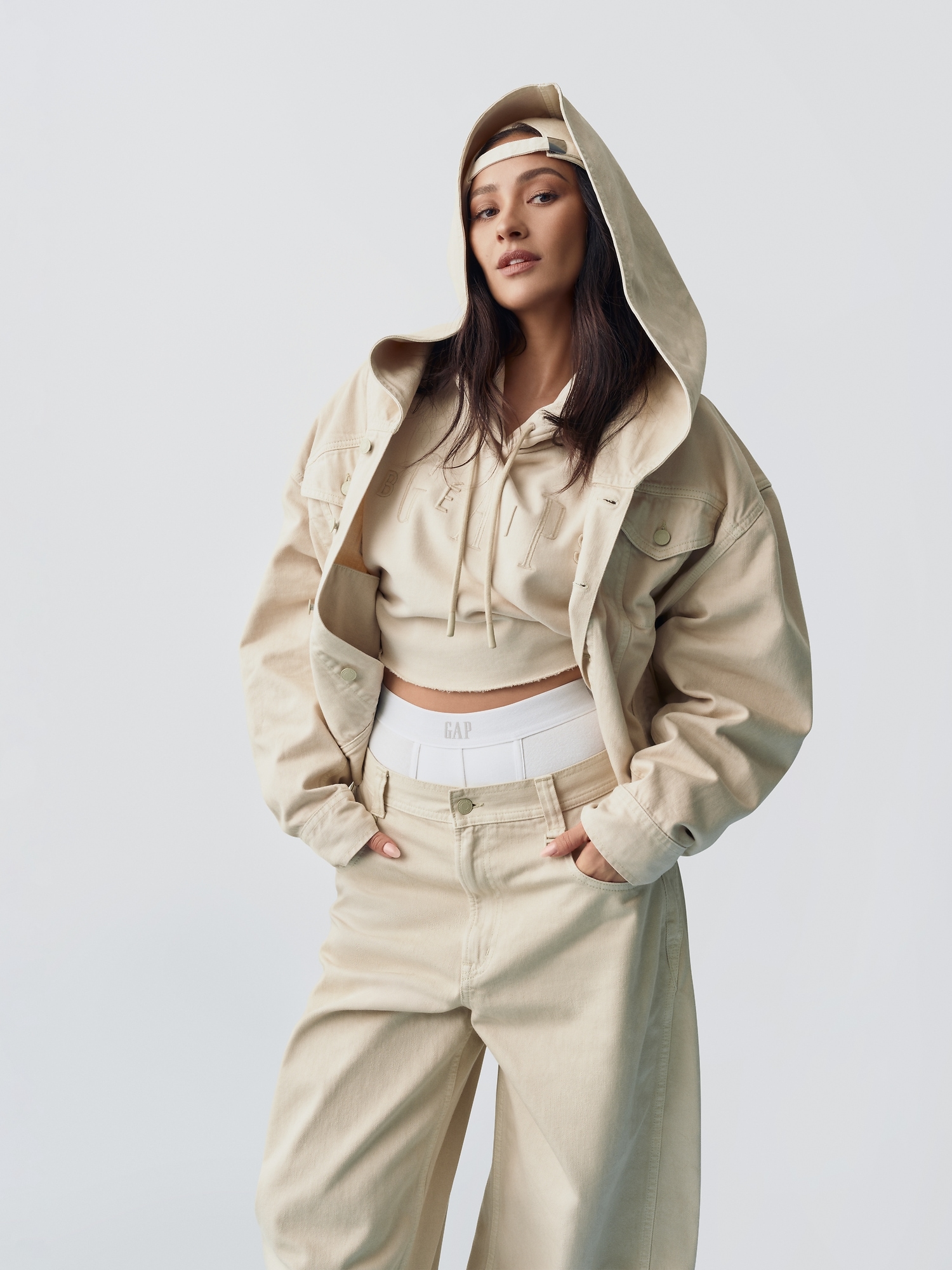 Gap × BÉIS Oversized Crop Hoodie