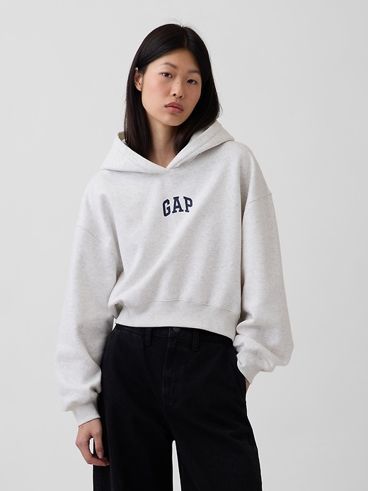 Image number 1 showing, VintageSoft Oversized Crop Logo Hoodie
