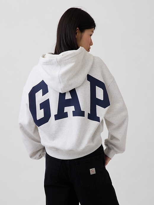 Image number 3 showing, VintageSoft Oversized Crop Logo Hoodie