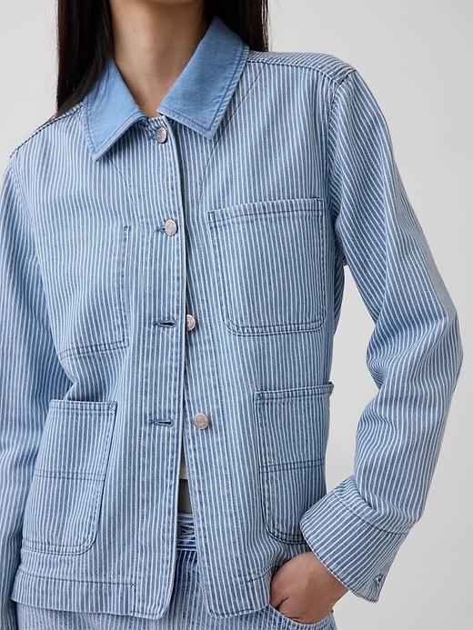 Image number 4 showing, Denim Stripe Chore Jacket