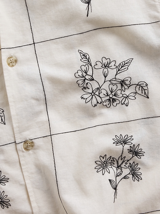 Image number 4 showing, Linen-Cotton Relaxed Straight-Hem Shirt