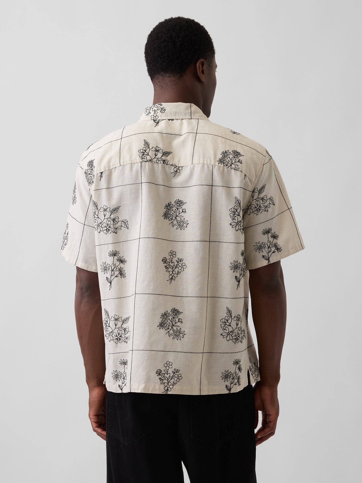 Linen-Cotton Relaxed Straight-Hem Shirt