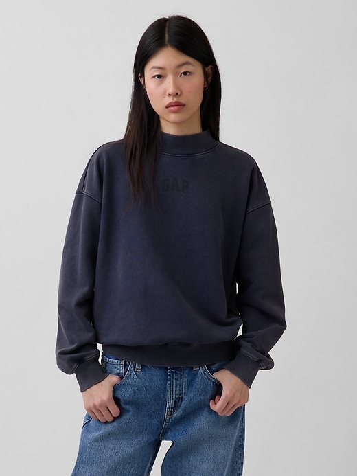 Image number 1 showing, Heavyweight French Terry Oversized Mockneck Sweatshirt