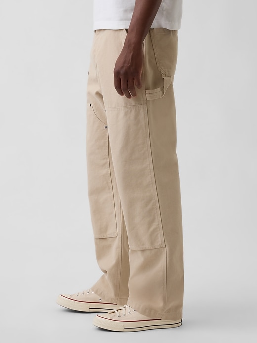 Image number 3 showing, '90s Loose Canvas Double-Knee Carpenter Pants