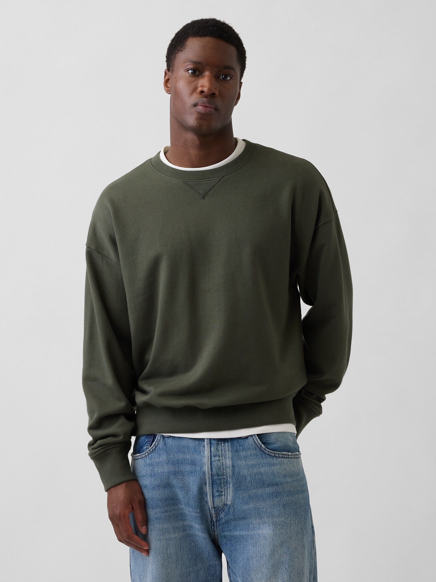 Gap Heavyweight French Terry Oversized Sweatshirt In Green