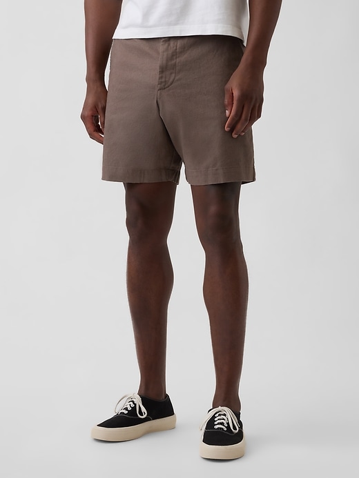 Image number 2 showing, 7.5" Linen-Cotton Shorts
