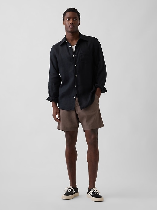 Image number 1 showing, 7.5" Linen-Cotton Shorts