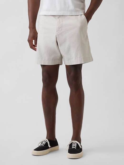Image number 2 showing, 7.5" Linen-Cotton Shorts