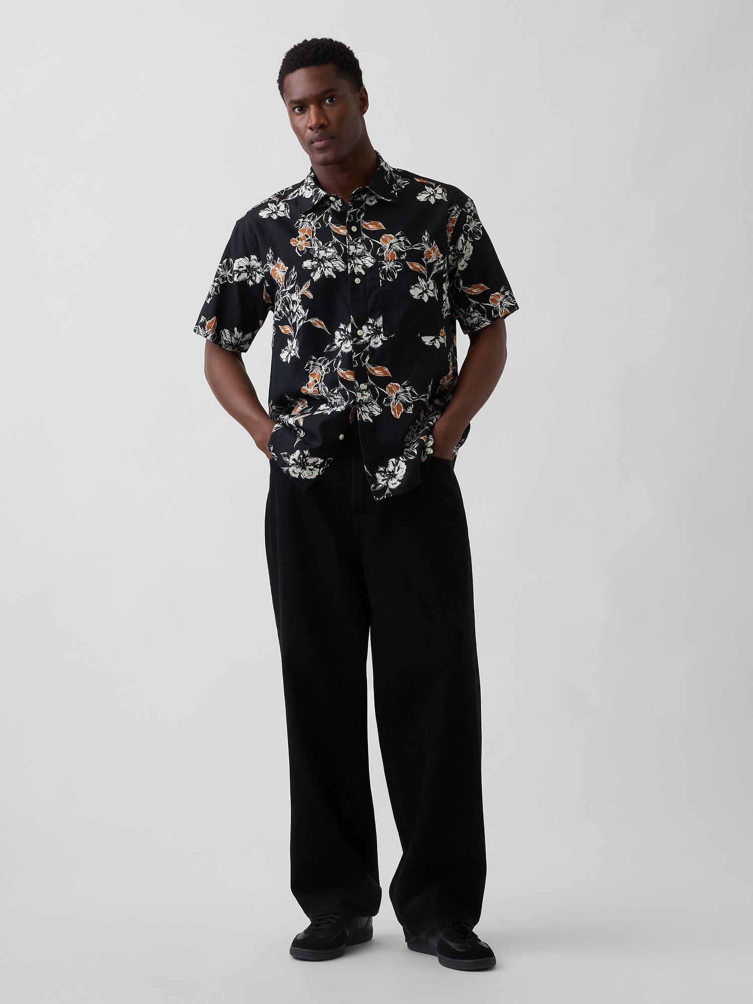 Мужские рубашки Gap Textured Linen-Cotton Shirt — фото 2