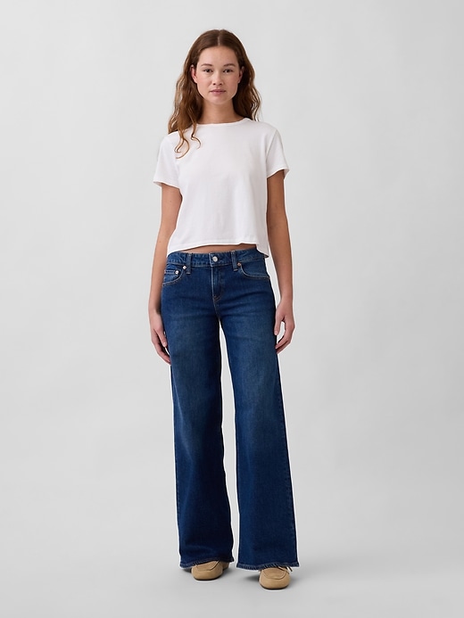 Image number 1 showing, Low Rise Stride Wide-Leg Jeans
