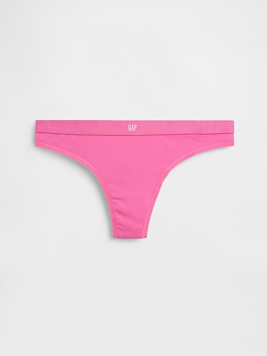 Image number 3 showing, Organic Stretch Cotton Logo Thong
