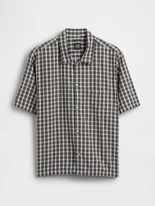 Image number 5 showing, Linen-Cotton Relaxed Straight-Hem Shirt