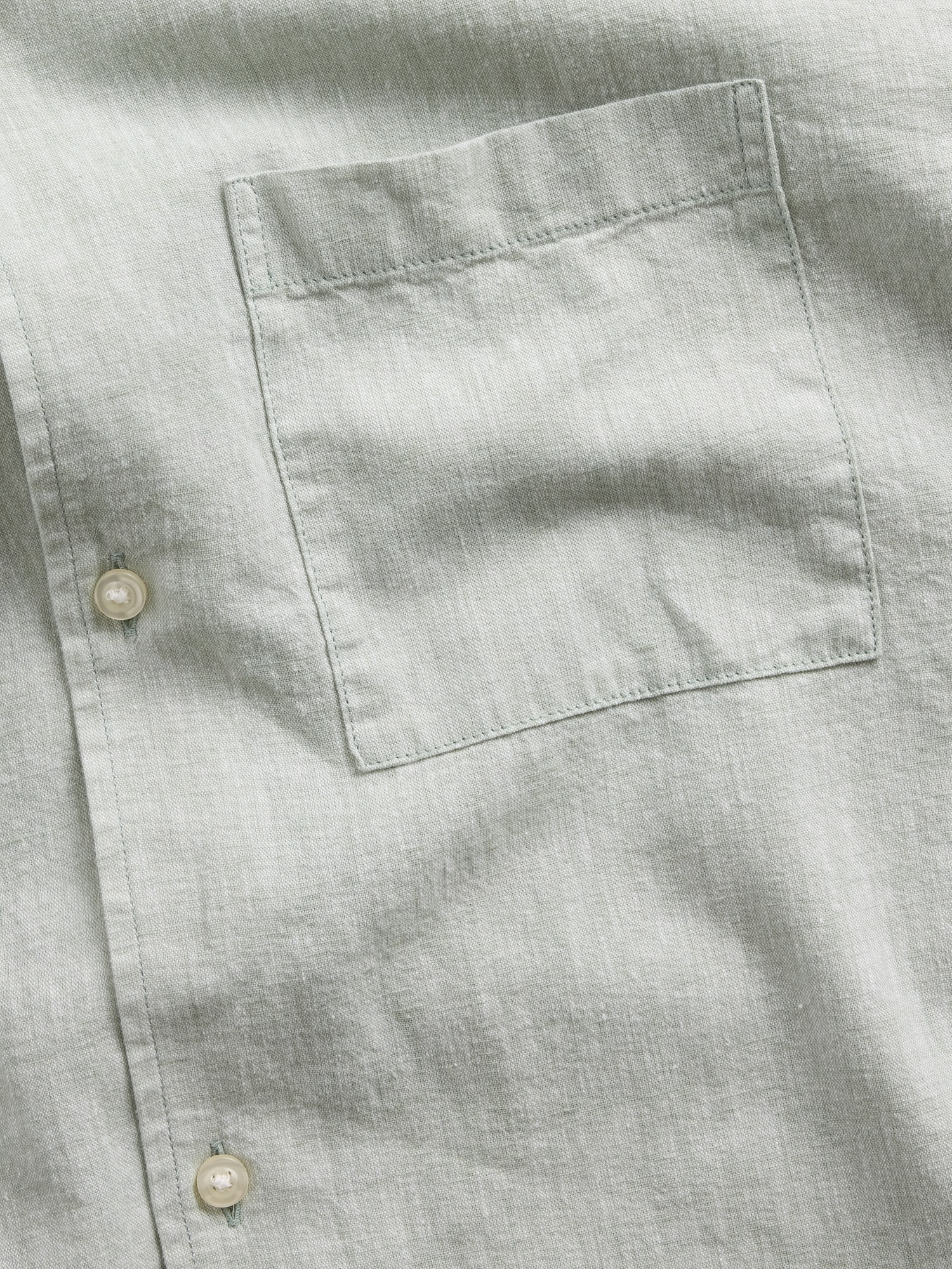 Linen-Cotton Relaxed Straight-Hem Shirt
