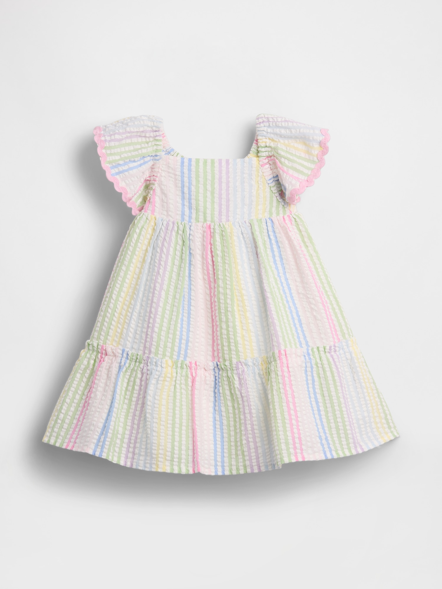 Gap Kids' Baby Seersucker Flutter Tank Dress In Multi