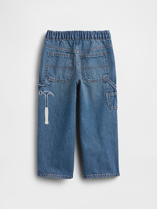 Image number 3 showing, Baby & Toddler Pull-On Baggy Cargo Jeans