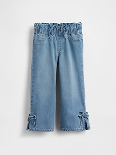 Baby & Toddler Bow Split-Hem Stride Jeans