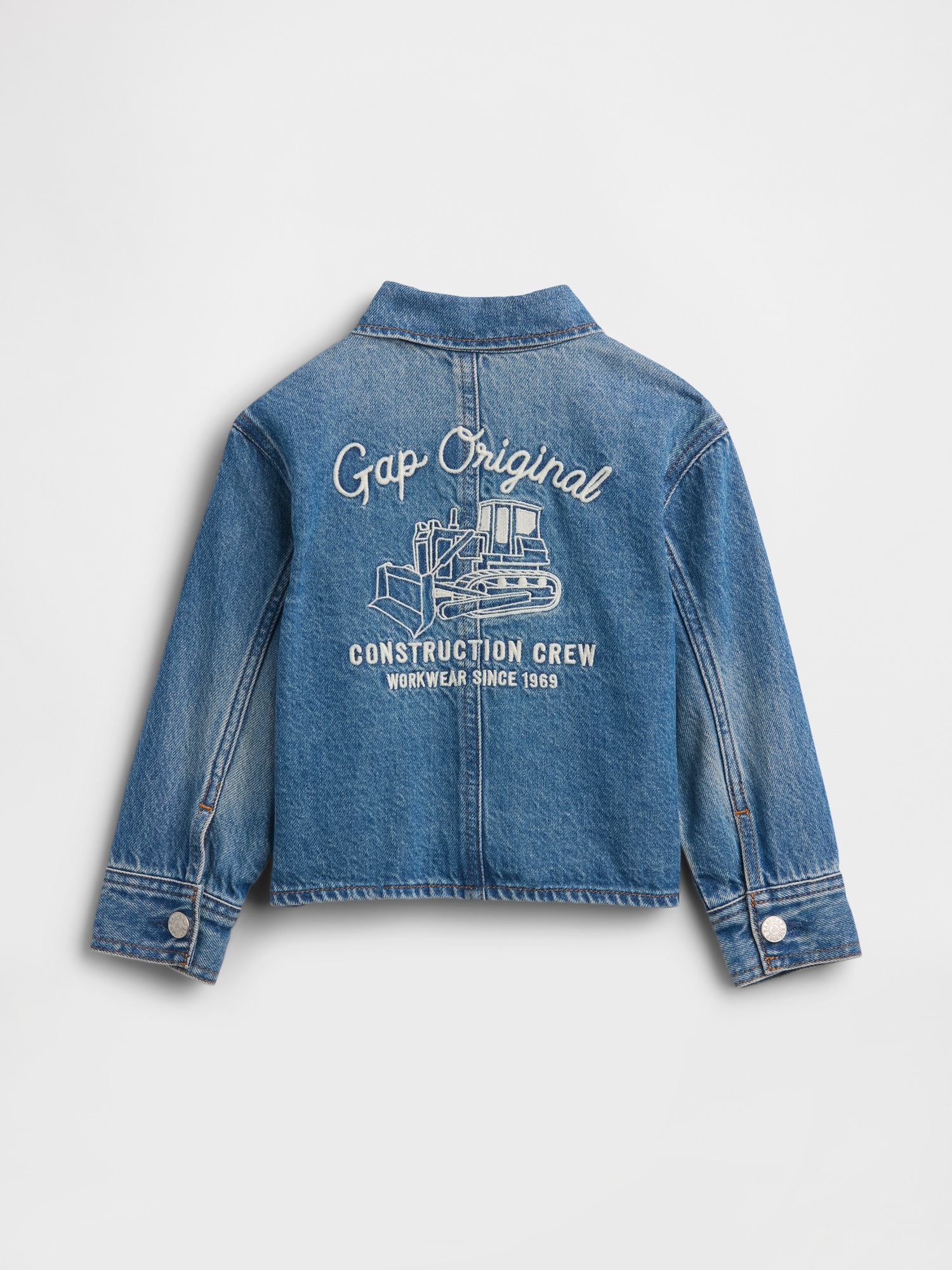 Куртка Gap Denim Workwear Jacket для малышей, цвет: Средняя варка индиго — фото 3