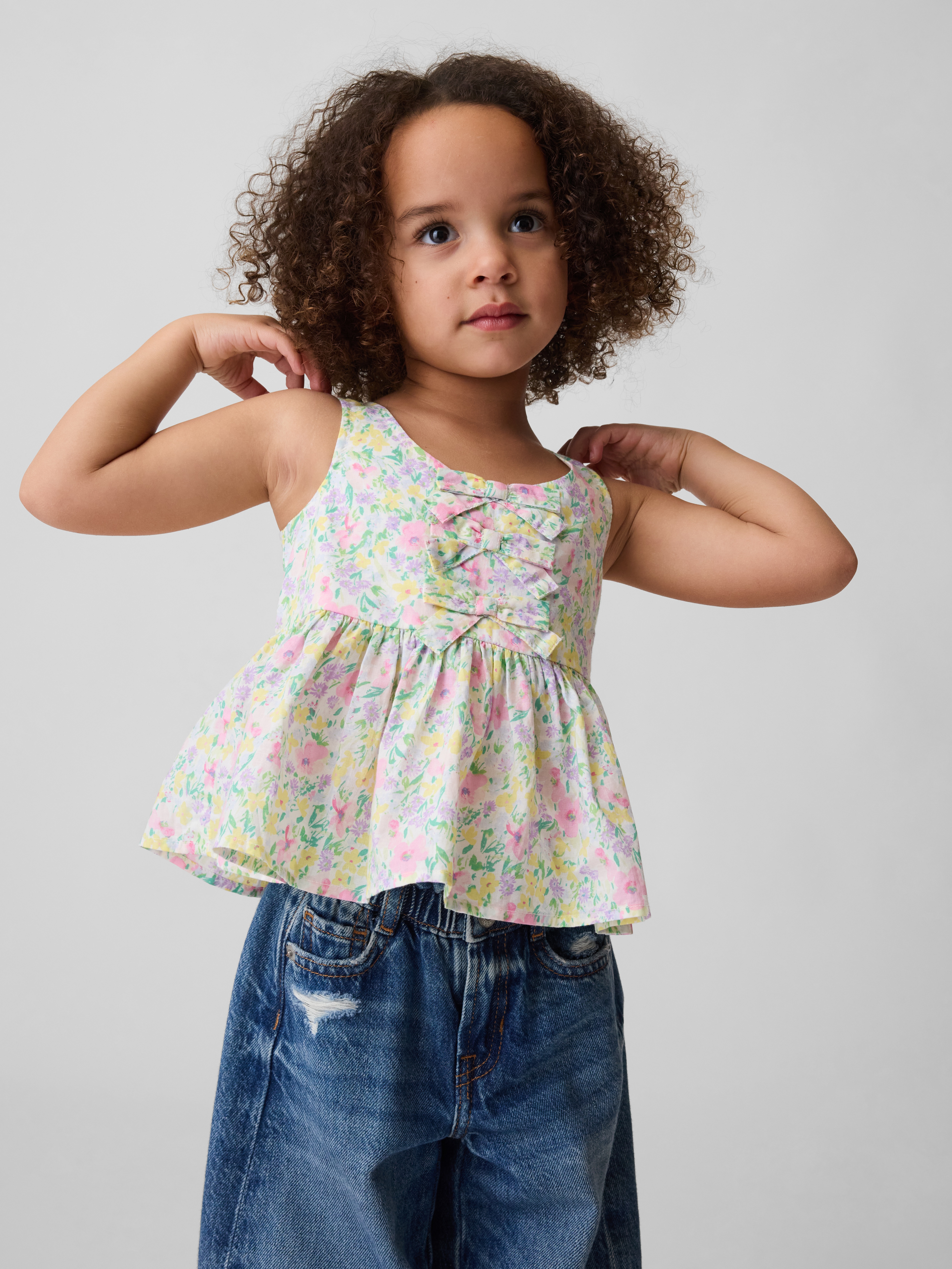 Baby & Toddler Bow Denim Tank Top