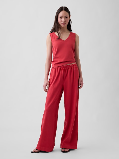 Knit Wide-Leg Pants