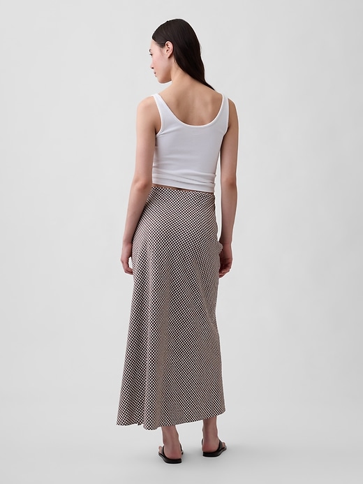 Image number 2 showing, Linen-Blend Maxi Slip Skirt