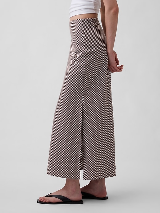 Image number 3 showing, Linen-Blend Maxi Slip Skirt