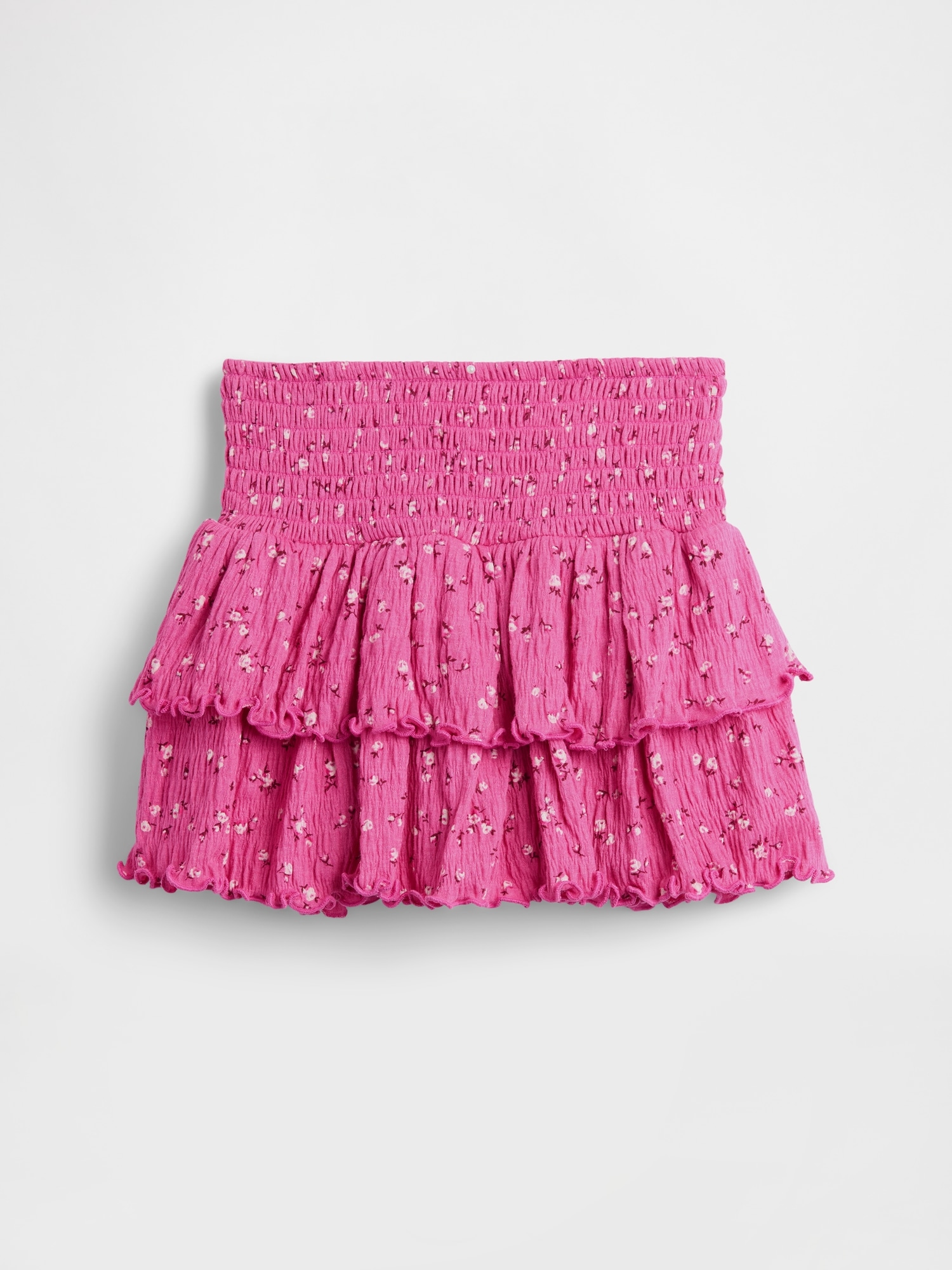 Kids Crinkle Knit Tiered Skort
