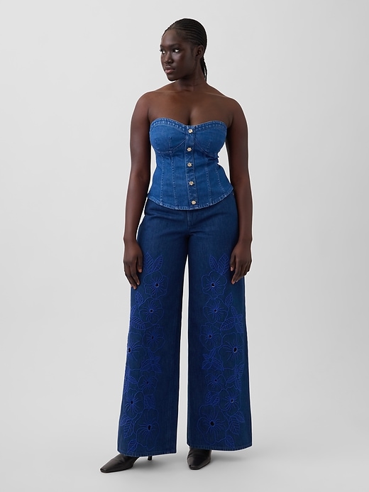 Image number 1 showing, Gap × HFR Low Slung Floral Extra Baggy Jeans by Atelier Ndigo