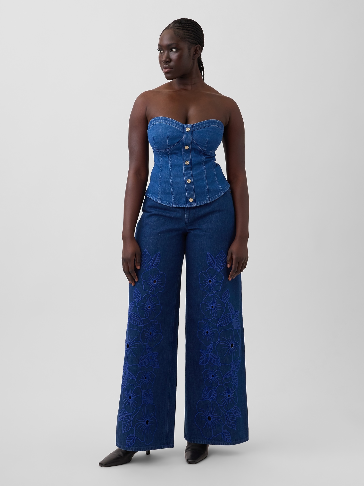 Женские джинсы Gap × HFR Low Slung Floral Extra Baggy Jeans by Atelier Ndigo
