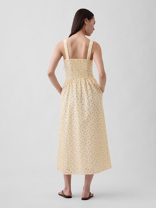 Image number 2 showing, Eyelet Seamed Drop-Waist Maxi Dress