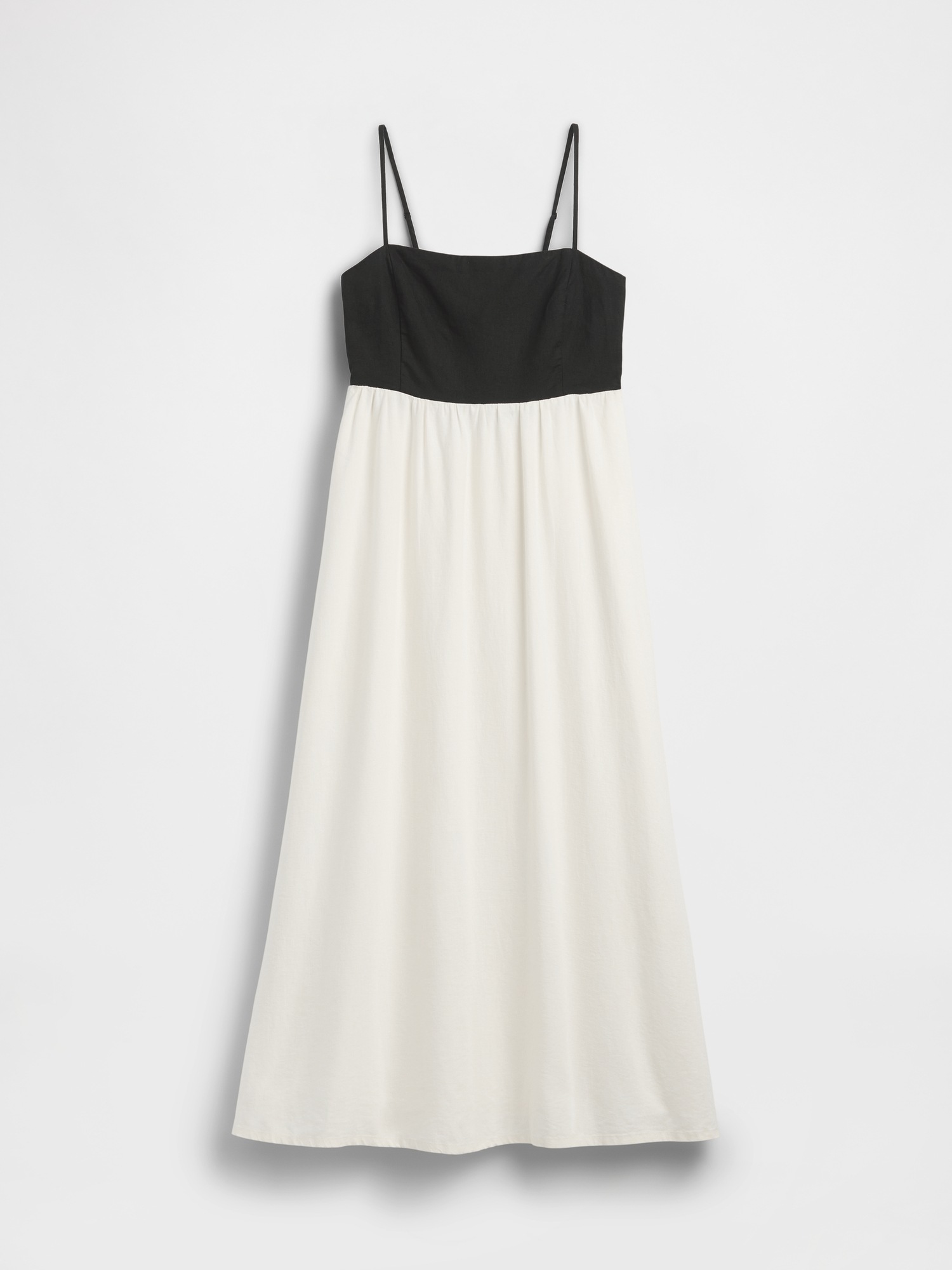 Женское платье Gap Linen-Blend Empire Waist Maxi, цвет: Чёрный / Белый — фото 4