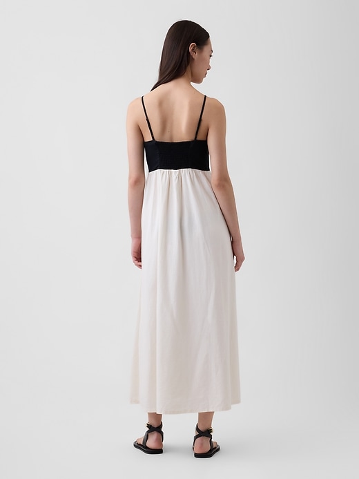 Image number 2 showing, Linen-Blend Empire Waist Maxi Dress