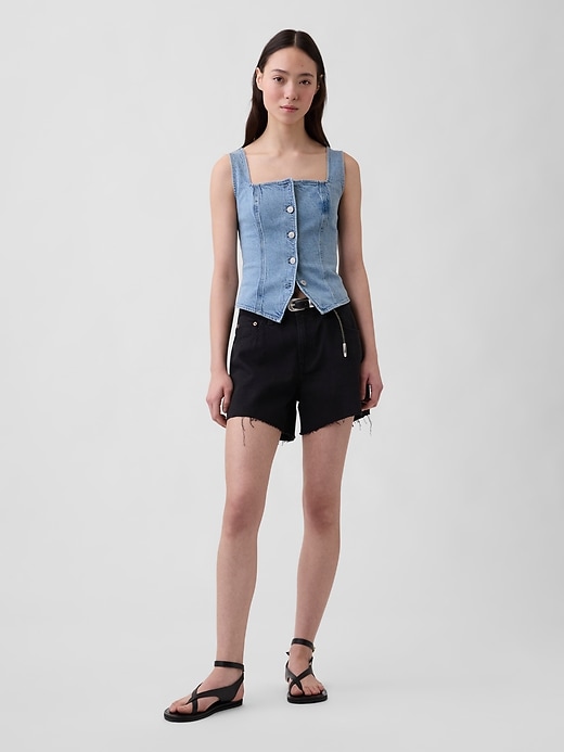 Image number 2 showing, Denim Corset Top