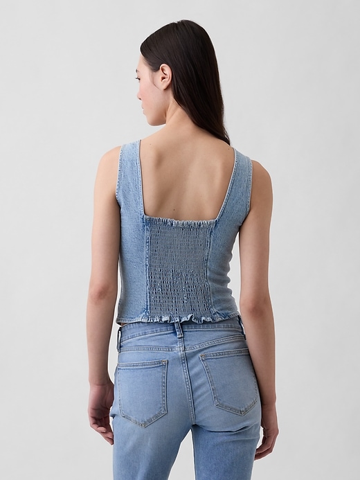 Image number 3 showing, Denim Corset Top
