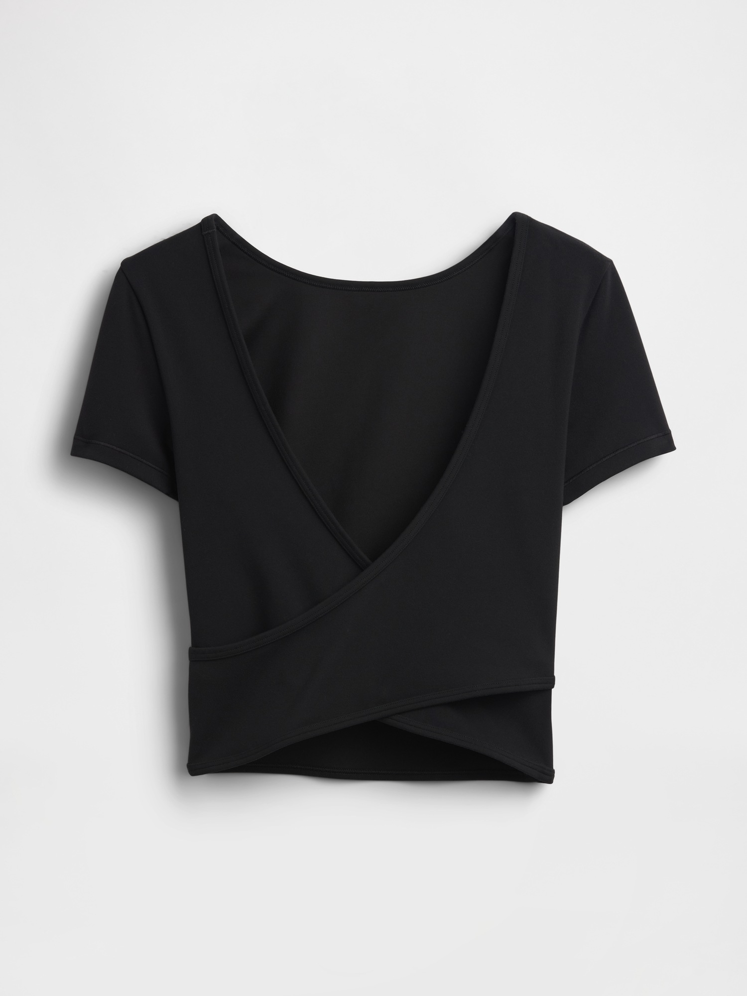 Женский топ Gap GapFit Smooth Reversible Wrap Crop Top, цвет: Чёрный — фото 5