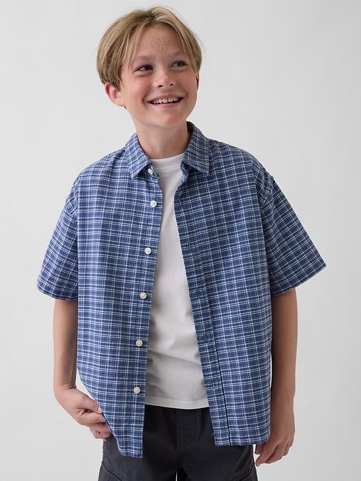 Image number 1 showing, Kids Relaxed Plaid Oxford Shirt
