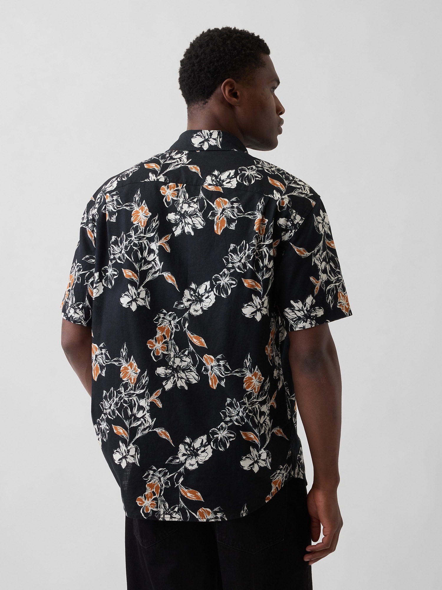 Мужские рубашки Gap Textured Linen-Cotton Shirt — фото 3