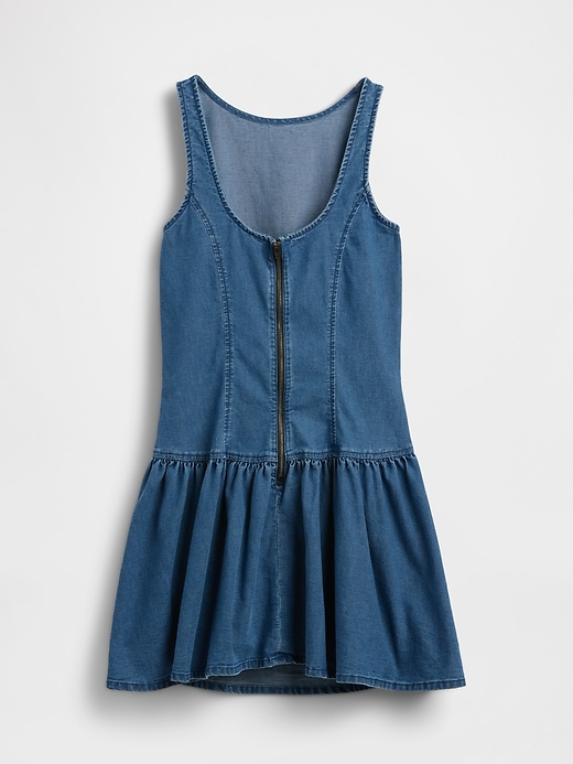 Image number 5 showing, Denim Drop-Waist Mini Dress