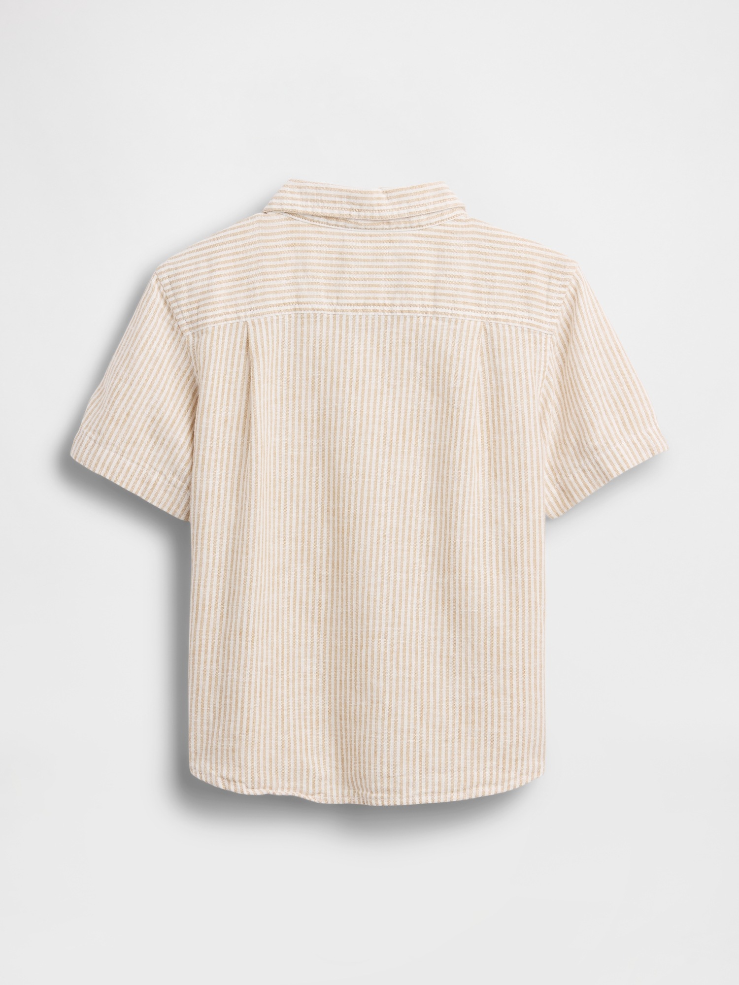 Рубашка Gap Linen-Cotton Shirt для малышей, цвет: Коричневый полосатый — фото 3