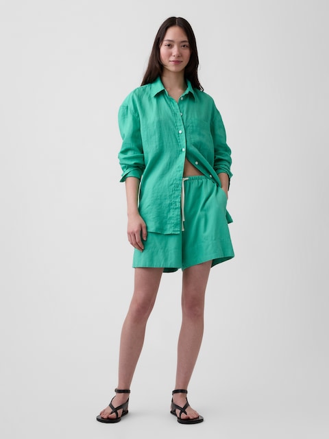 6" Linen-Blend Easy Shorts