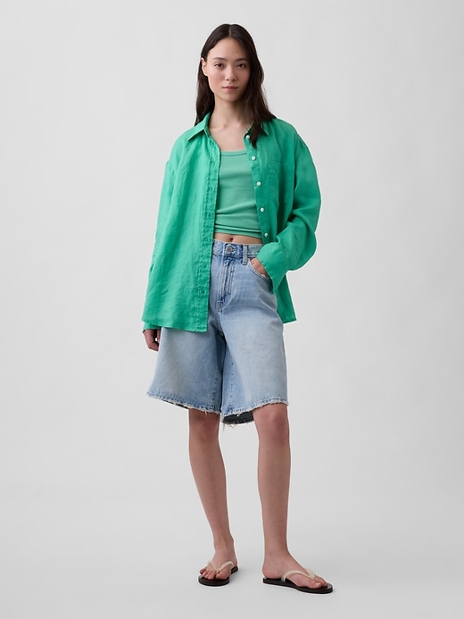 Image number 2 showing, 100% Linen Oversized Shirt