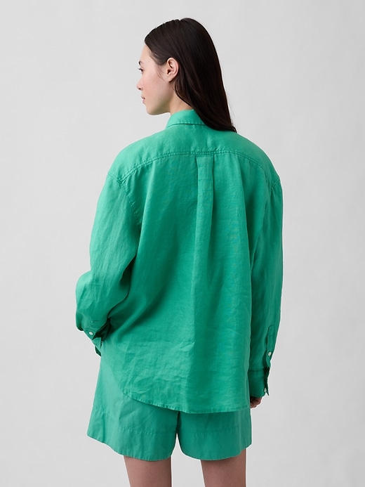 Image number 3 showing, 100% Linen Oversized Shirt