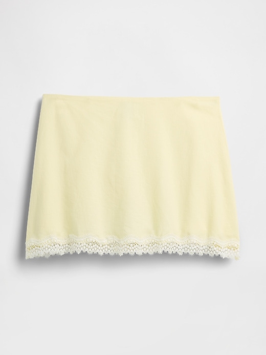 Image number 5 showing, Linen-Blend Lace-Trim Mini Skort
