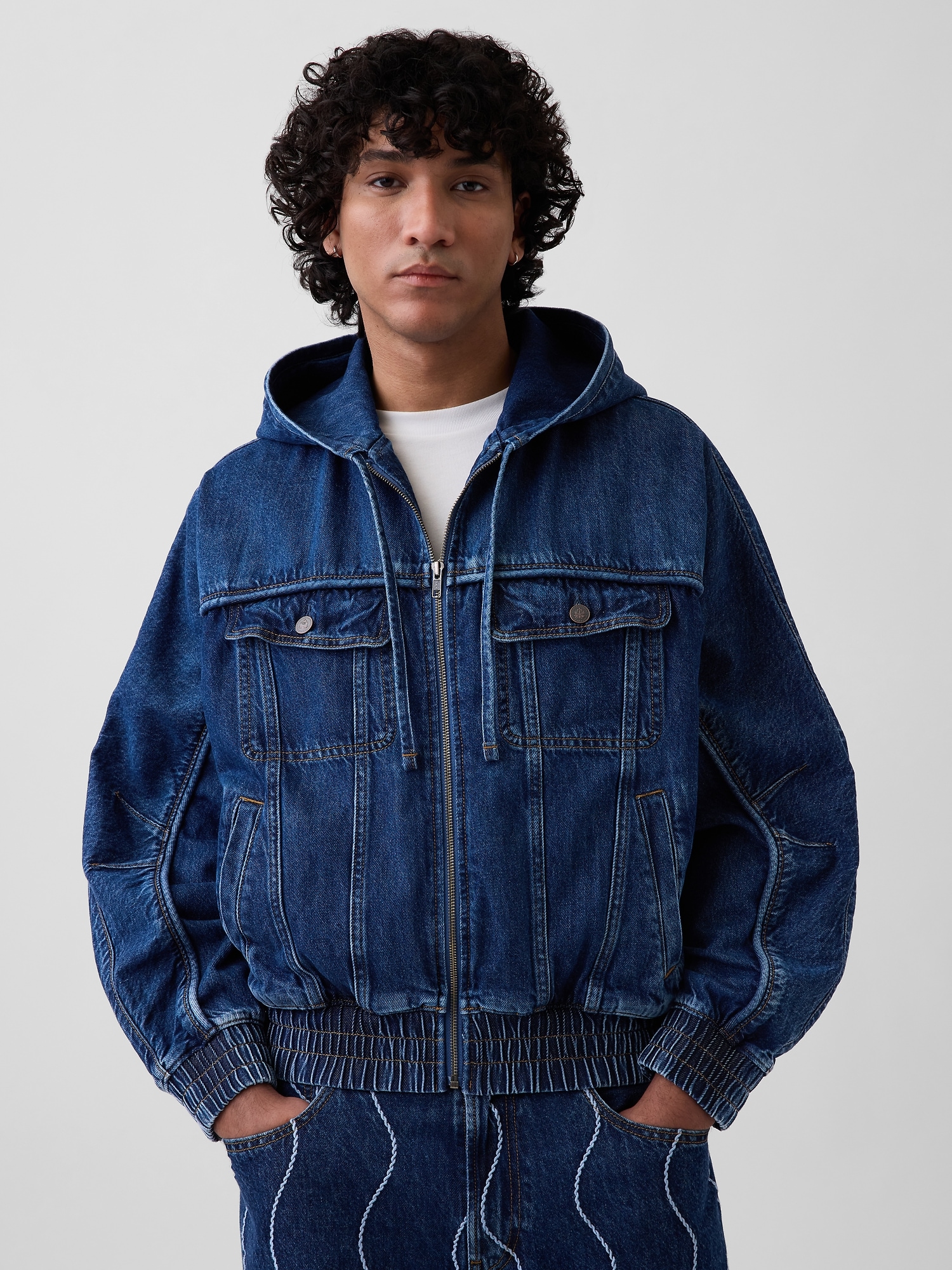 Gap × HFR Denim Zip Hoodie by Daveed Baptiste