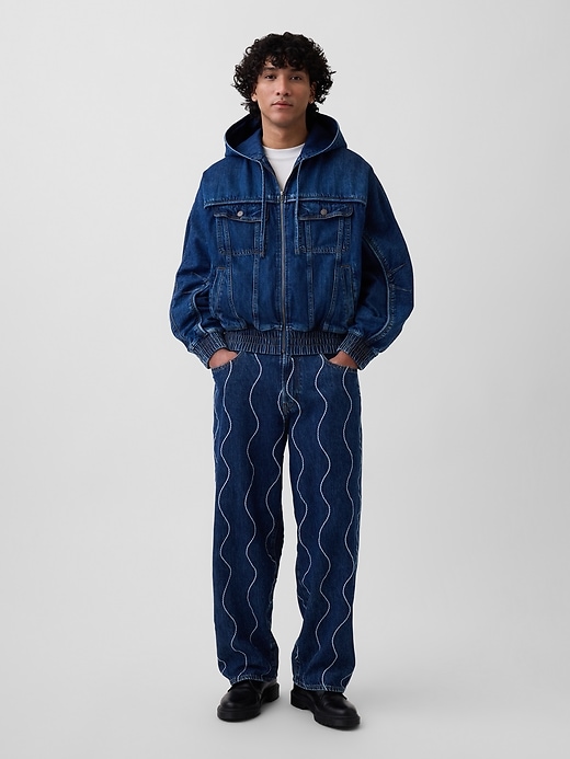Image number 1 showing, Gap × HFR Embroidered Baggy Jeans by Daveed Baptiste